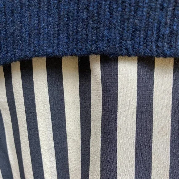 J. CREW Silk Layered Blue Wool Zip Back Sweater Size XL - Picture 4 of 9